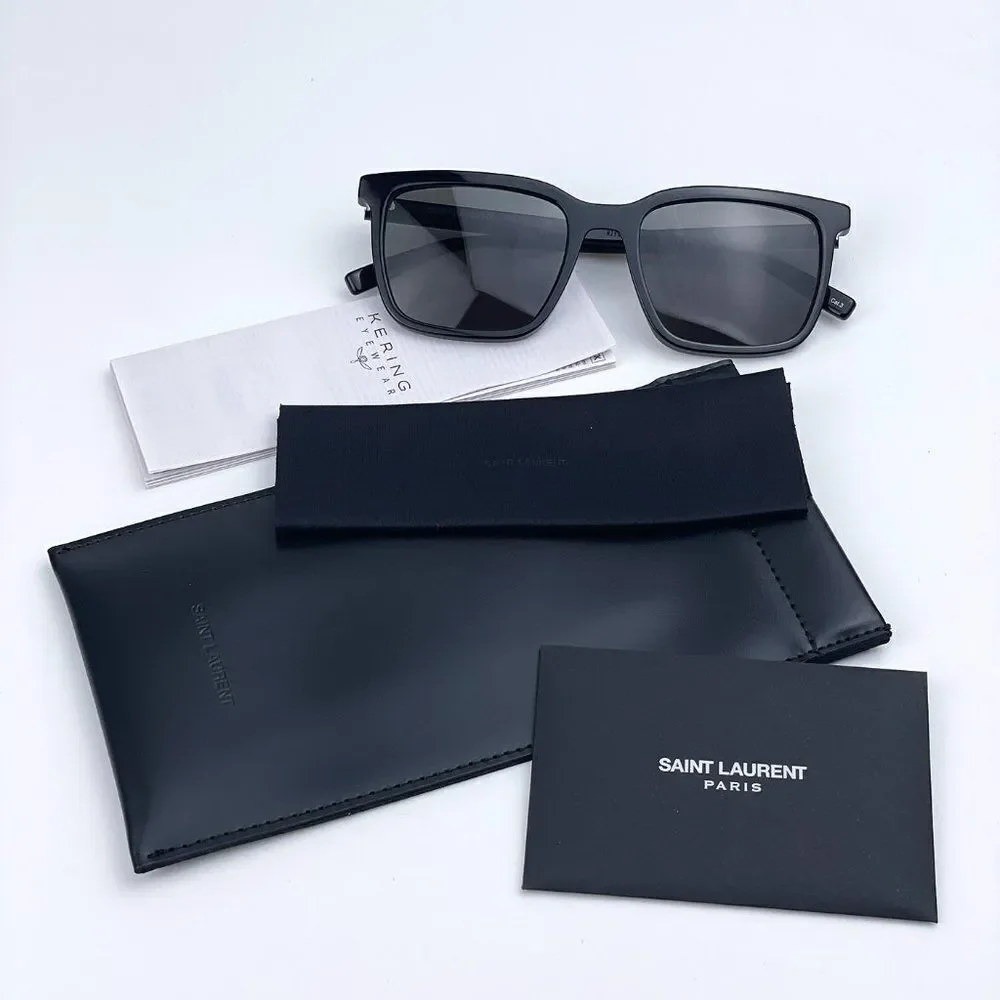 NEW Saint Laurent SL500 001 Black Gray Unisex Sunglasses
